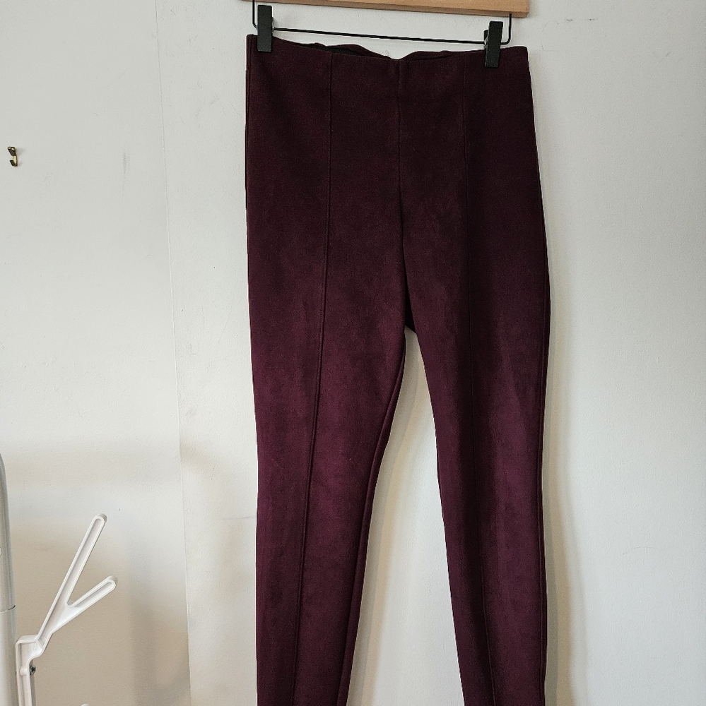 Zeza B Maroon Ultra Suede Lux Leggings